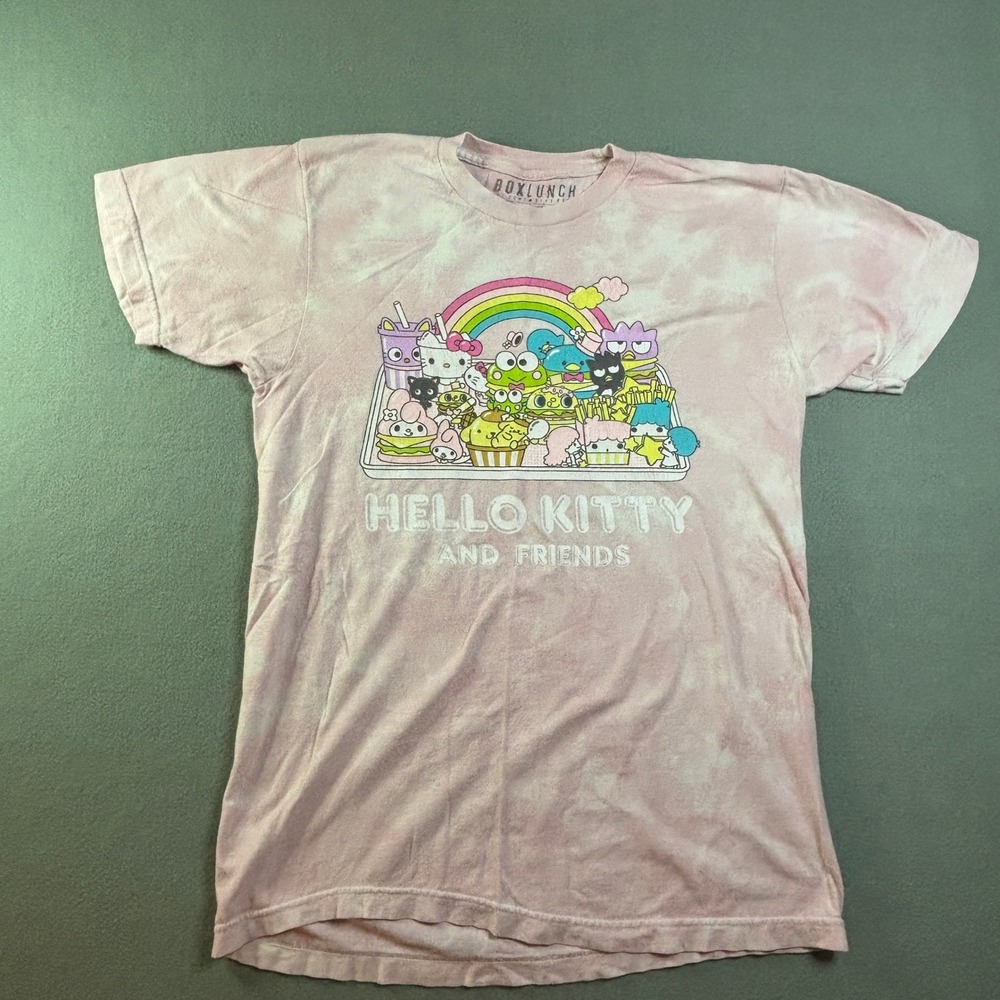 Hello Kitty and Friends BoxLunch Pink Tie Dye Graphic Tee Womens M Sanrio Kawaii